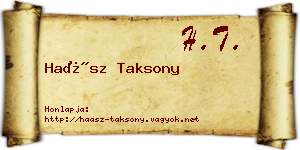 Haász Taksony névjegykártya